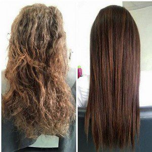 Before and after pictures from the Keratin Website